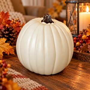 Celebrate It Large Cream Pumpkin Tabletop Decor Thanksgiving Fall Accent NWT